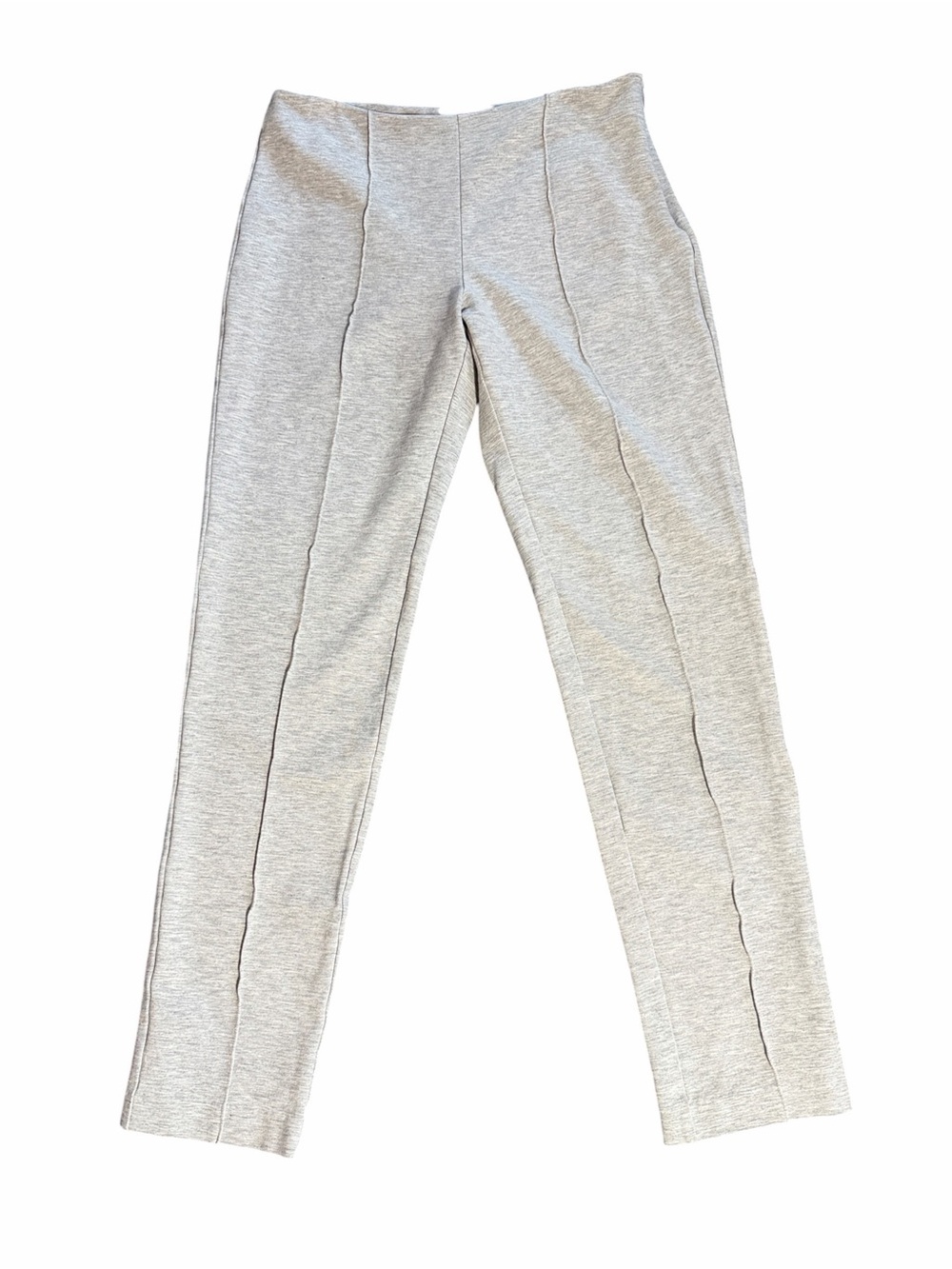 Bylyse Grey Heathered Front Pintuck Straight Leg Stretch Pants Sz 6